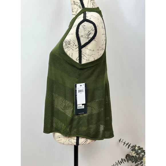 MPG Sport Halter Sleeveless Partial See Through Tank Top Allude S - Picture 5 of 11